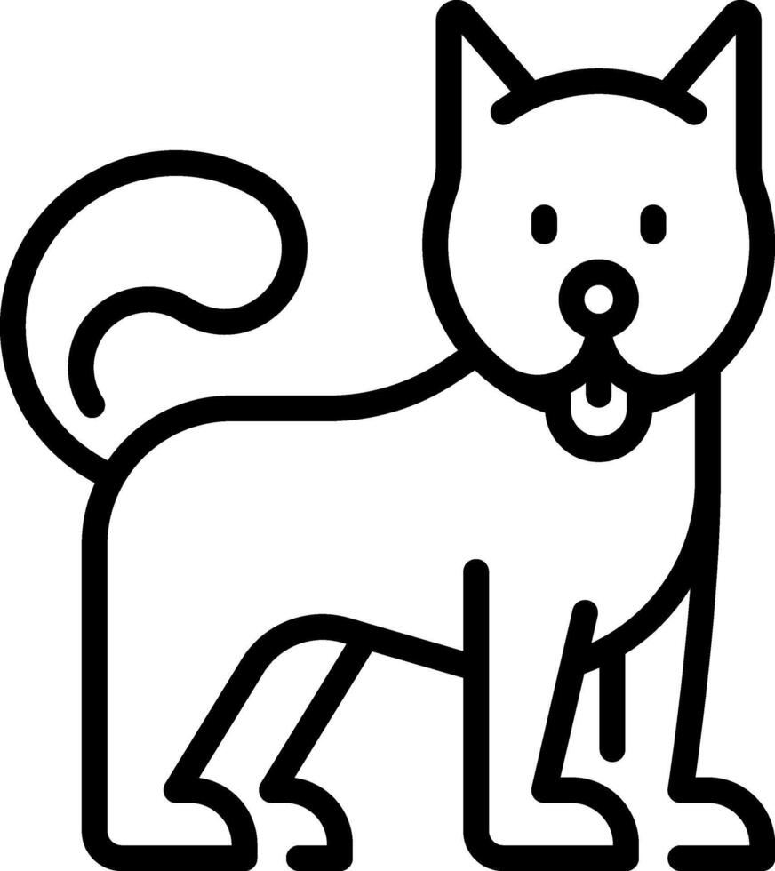 A black and white dog outline on a white background vector