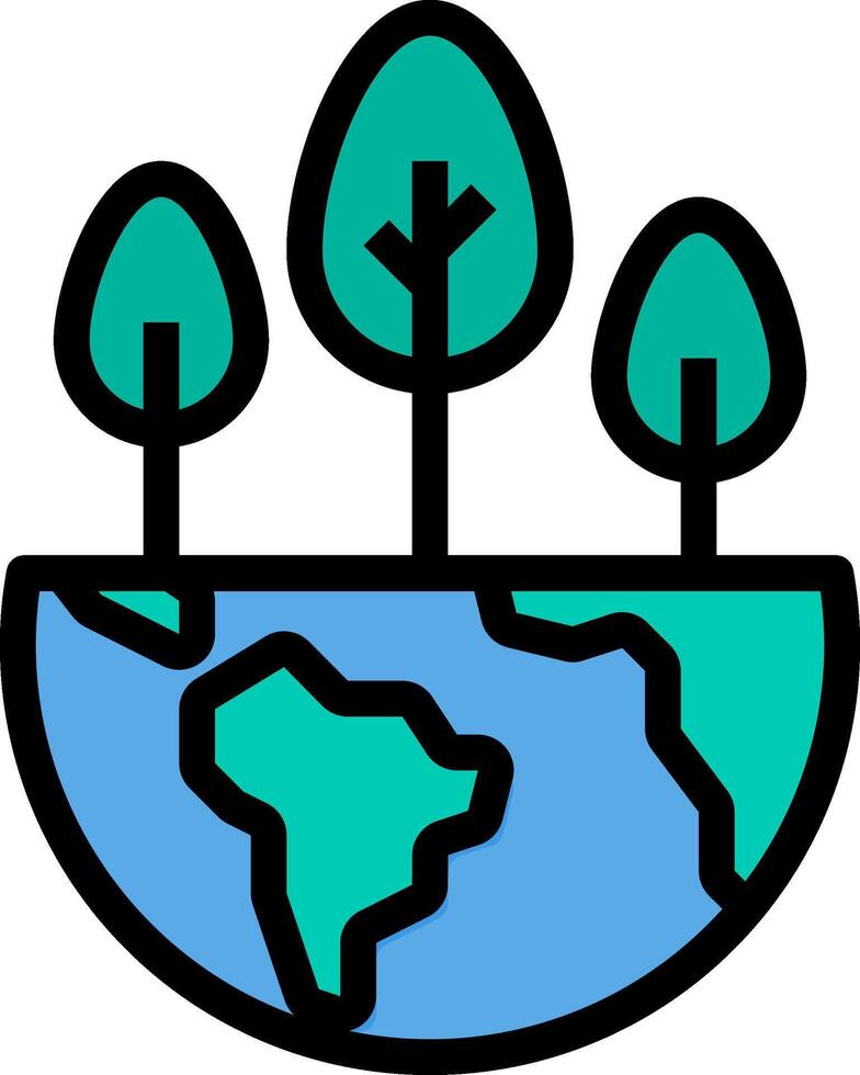A globe with trees on it vector
