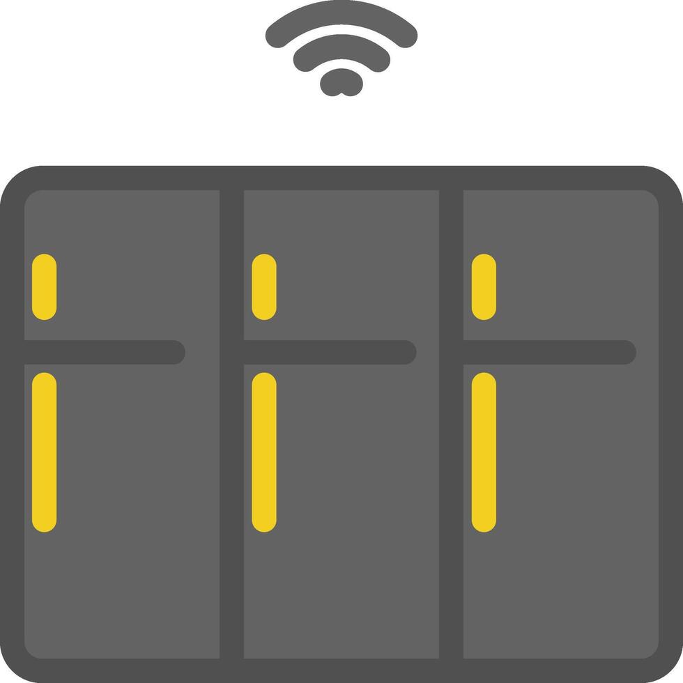 A wifi icon with a yellow line on it vector