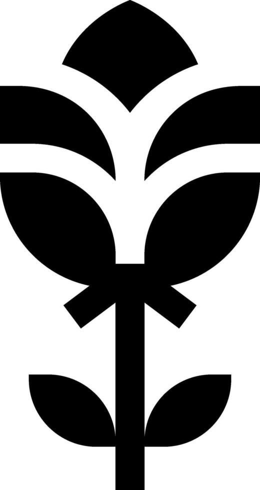 A black and white logo of a flower vector