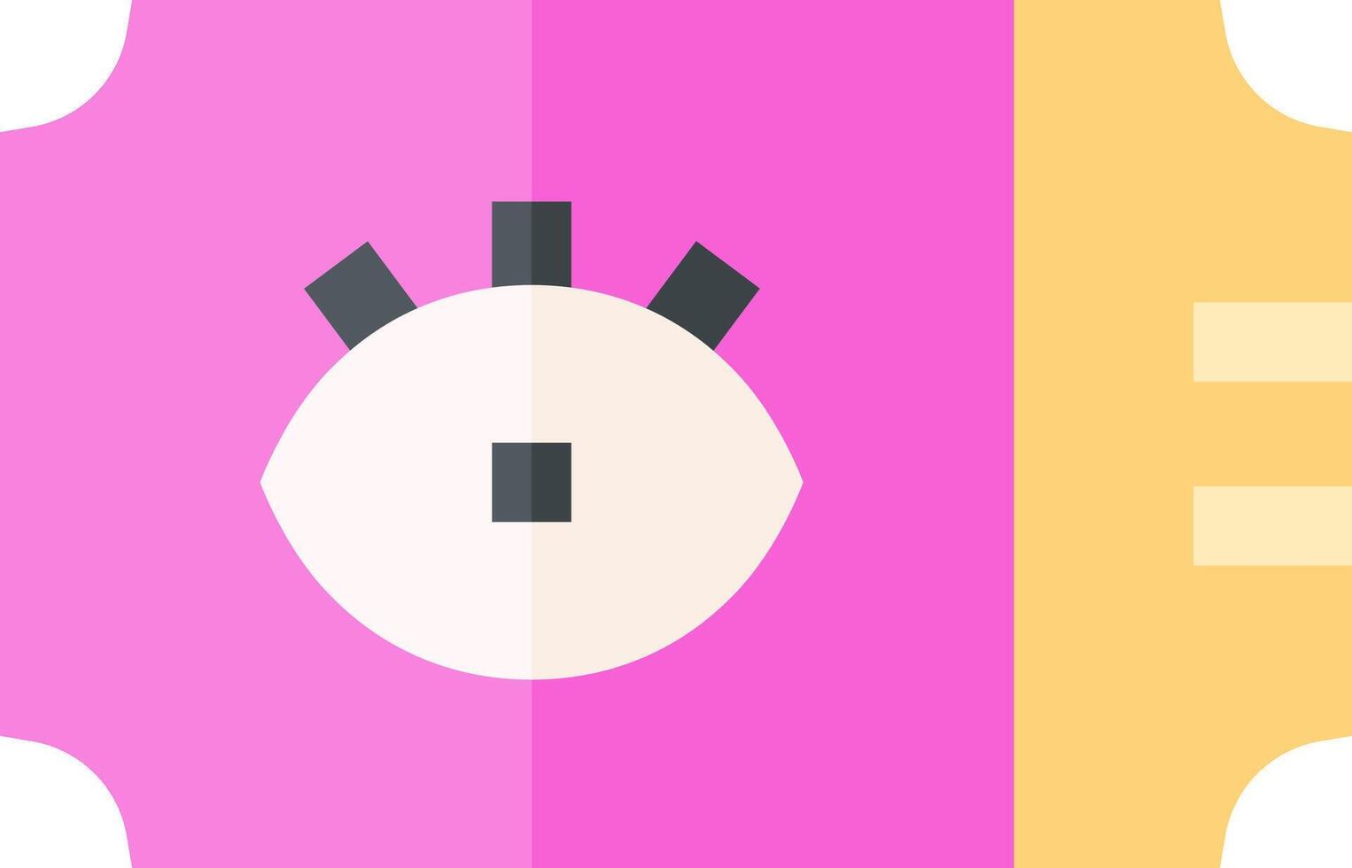 A pink and yellow striped shirt with a black eye vector