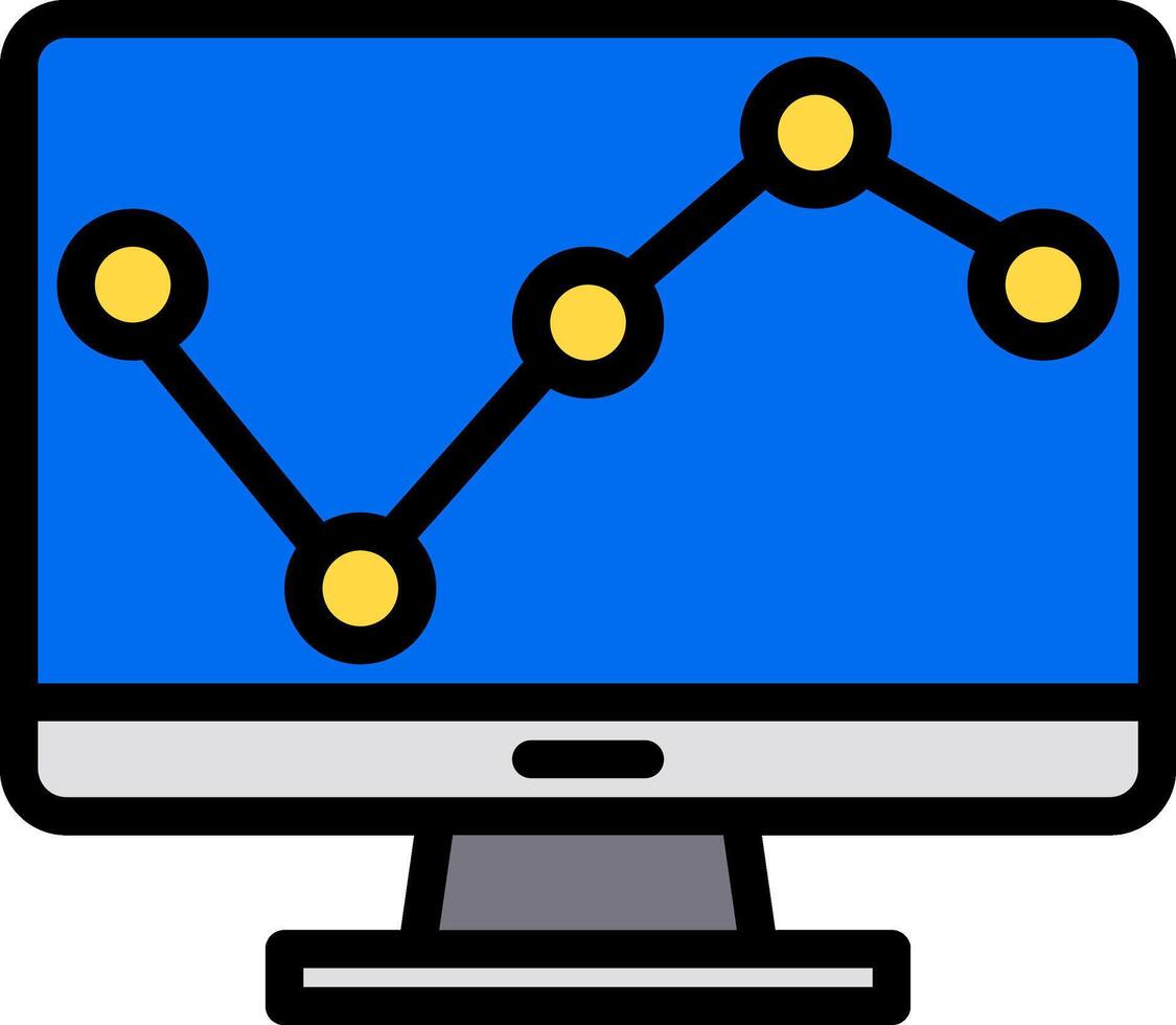 un computadora monitor con un grafico en eso vector