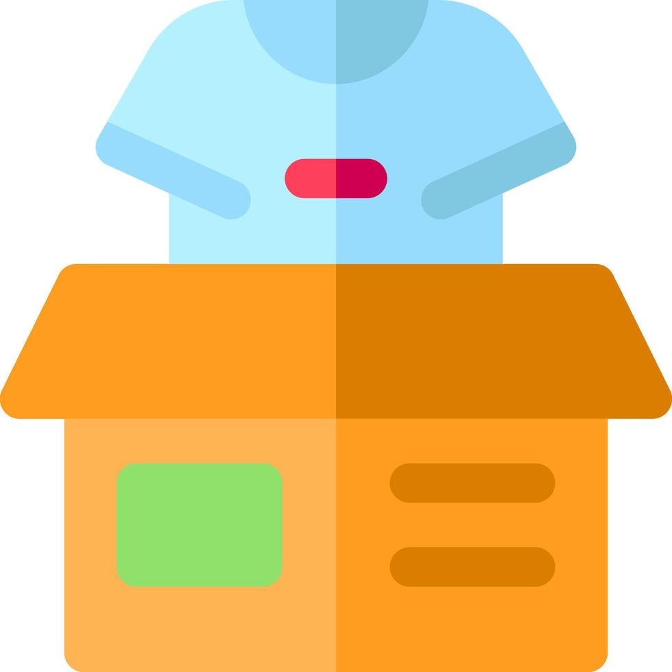 A box with a shirt on top of it vector