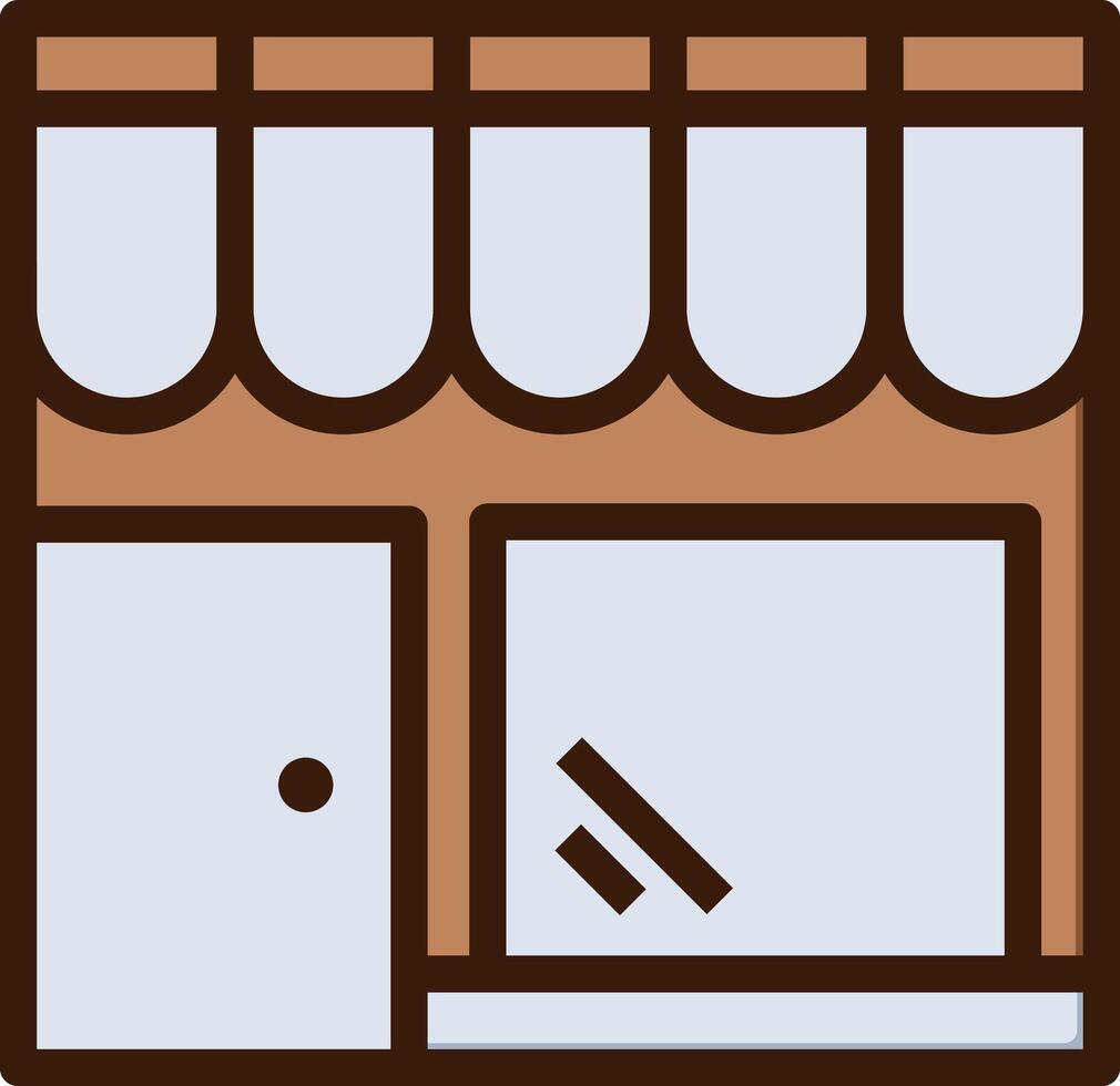 A store front with a window and a sign vector