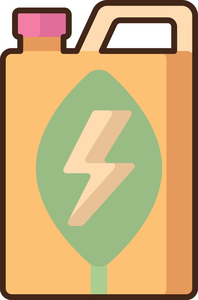 A can of gasoline with a lightning bolt on it vector