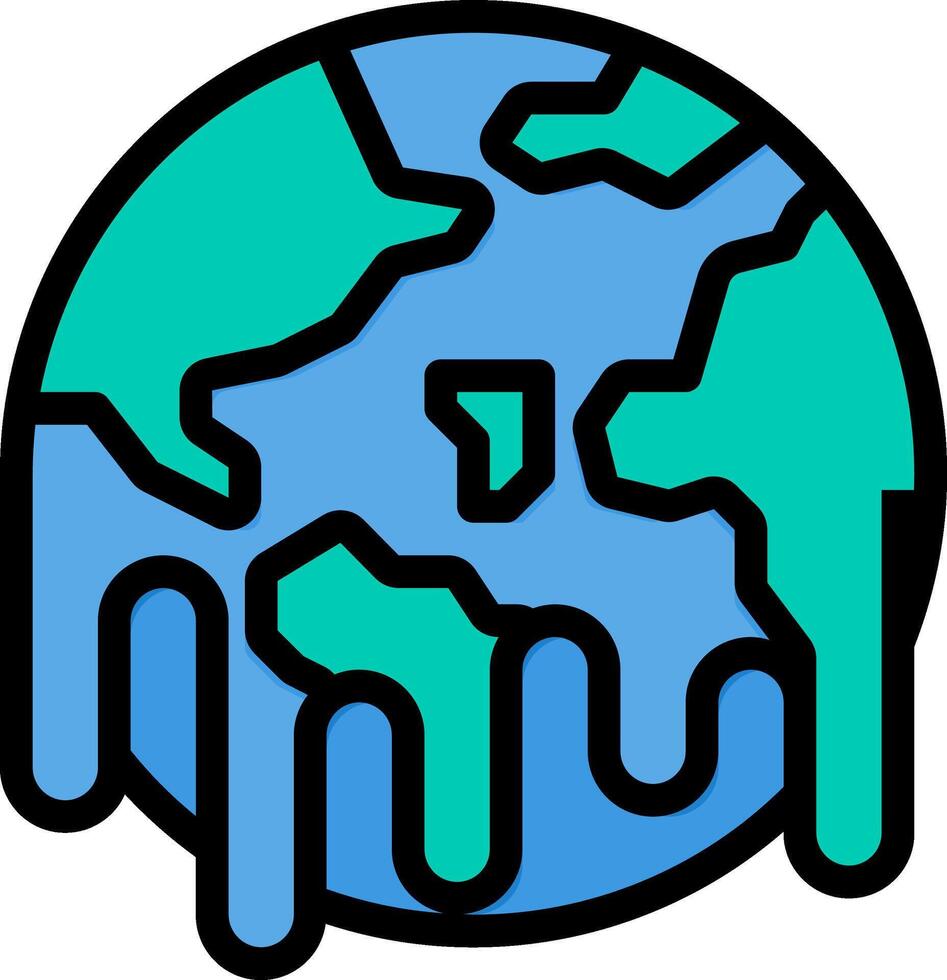 A melting earth with a blue and green background vector