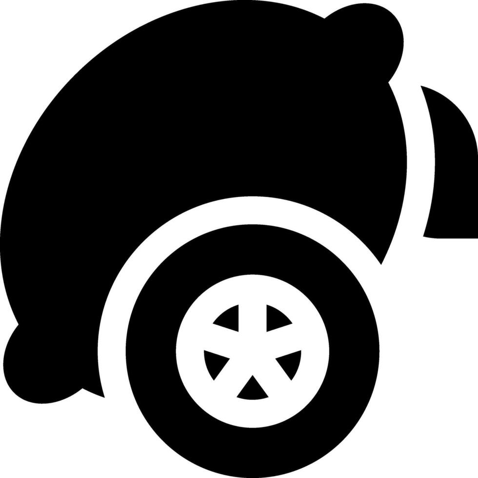A black and white silhouette of a wheel vector