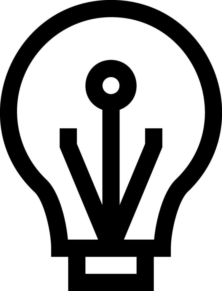 A black and white light bulb icon vector