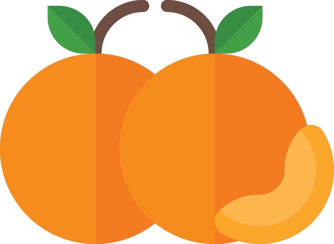 An orange fruit with a slice missing vector