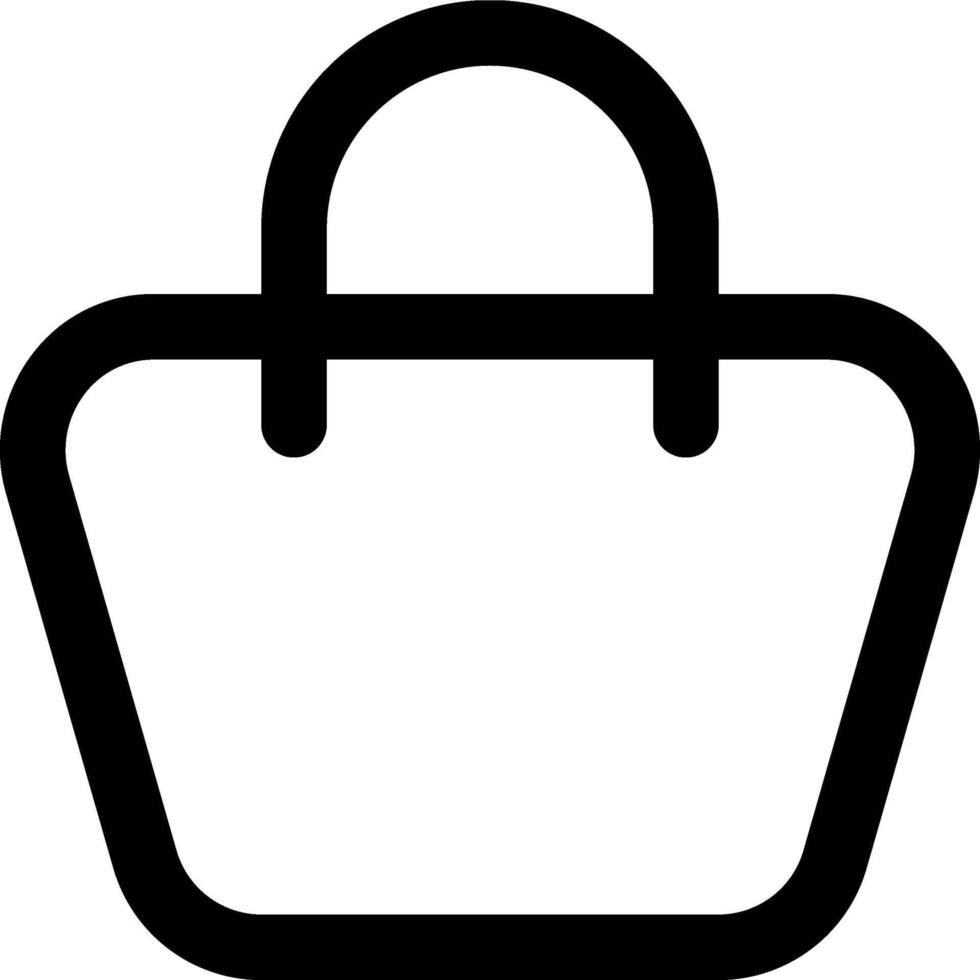 A black and white bag icon on a white background vector