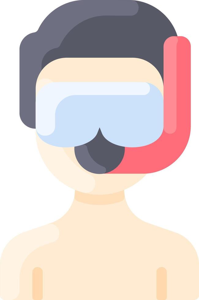 A man wearing a snorkel mask and goggles vector