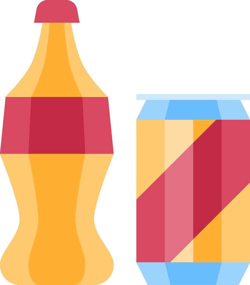 A can of soda and a bottle of soda vector