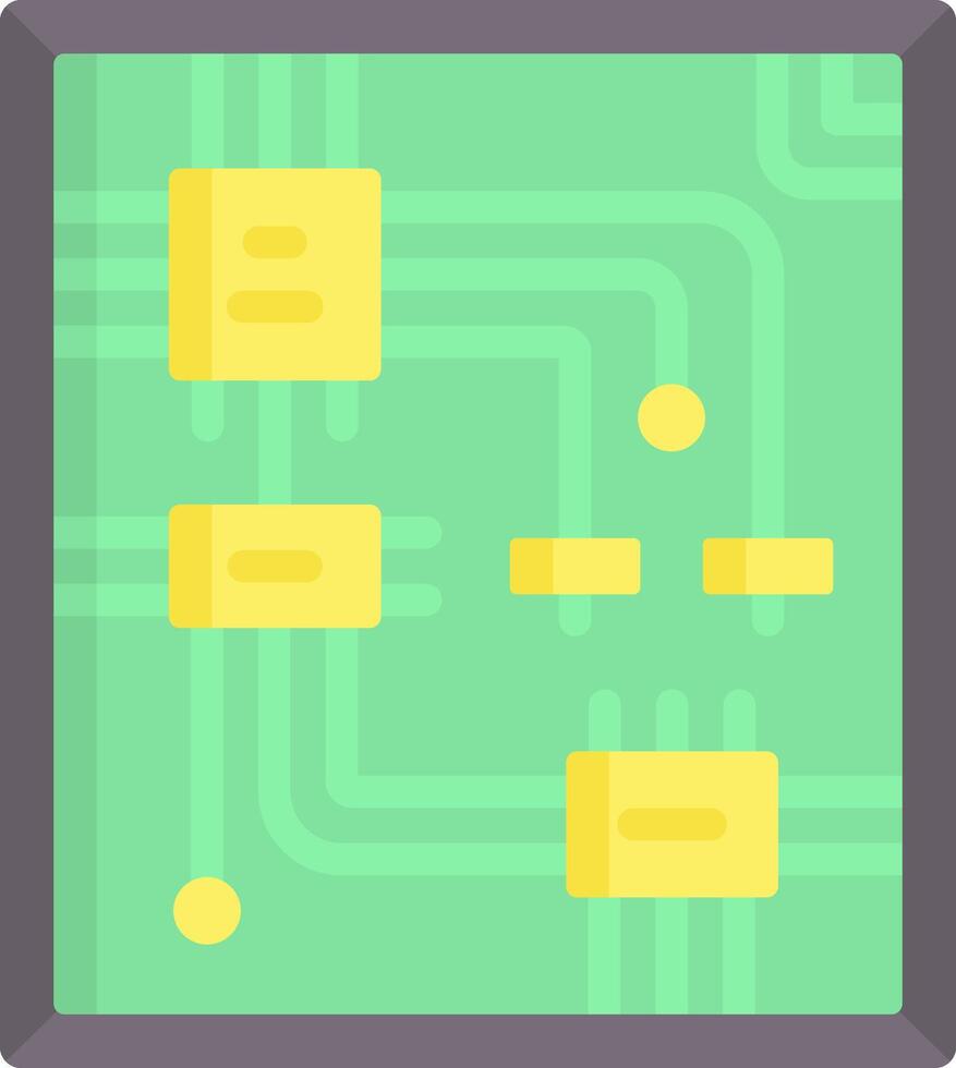 A circuit board with yellow squares vector