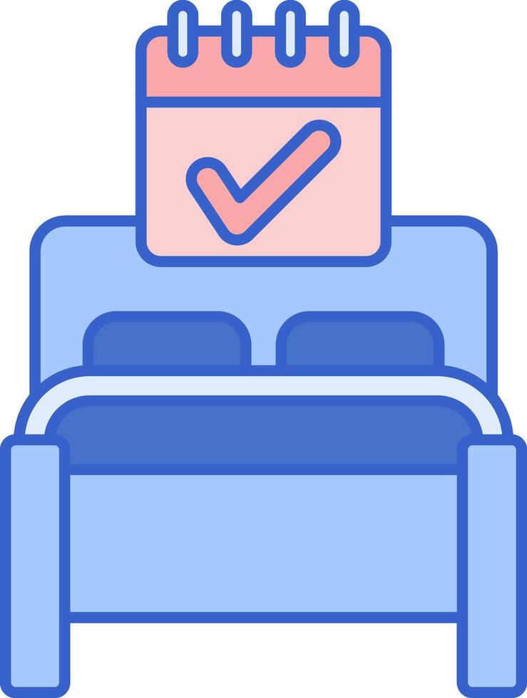 A bed with a calendar and a check mark on it vector