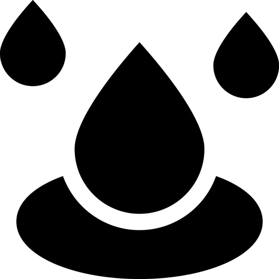 A black and white icon of a drop of water vector