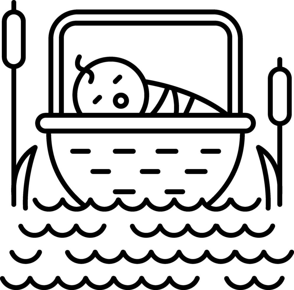 Baby in a basket icon illustration vector