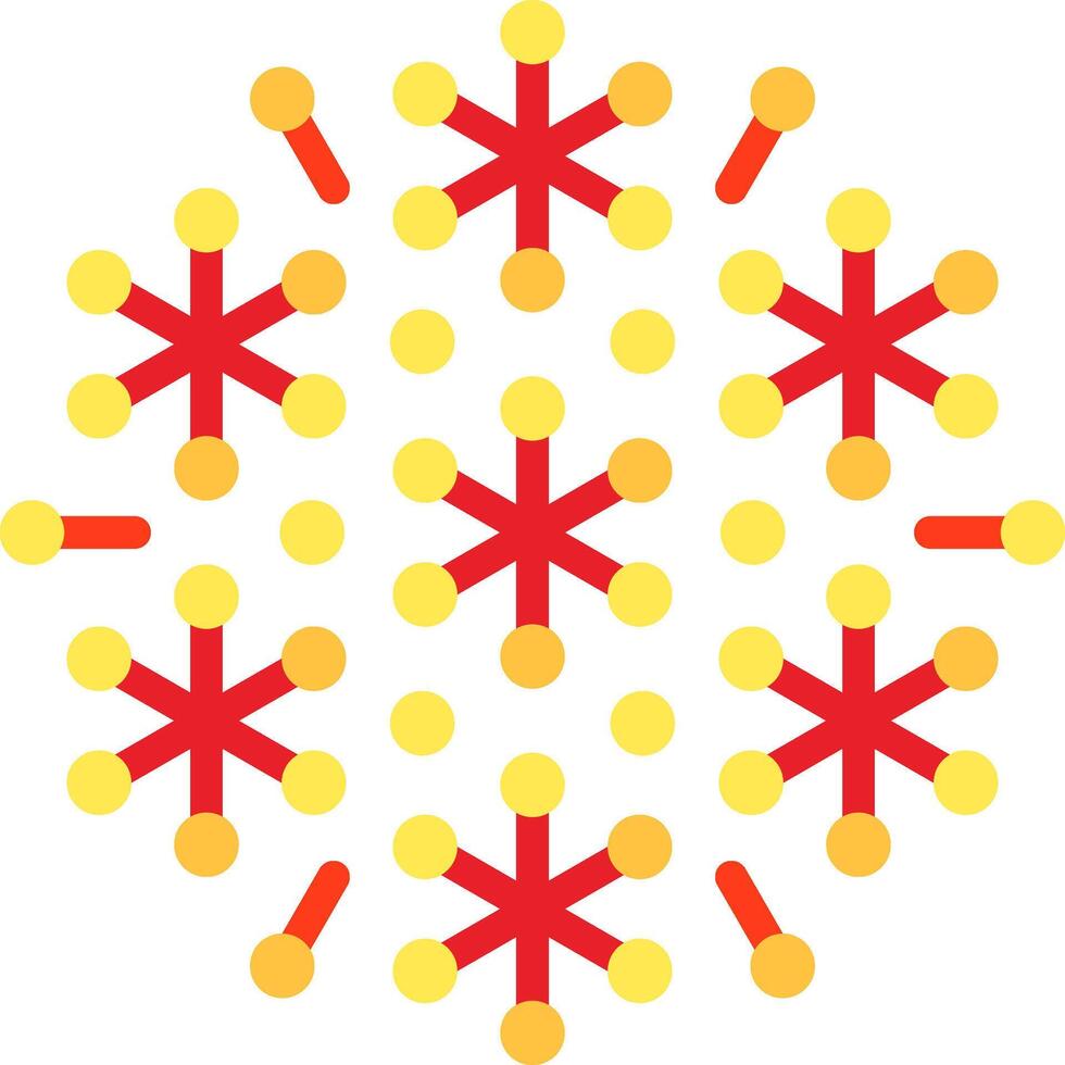 A snowflake pattern with red and yellow dots vector