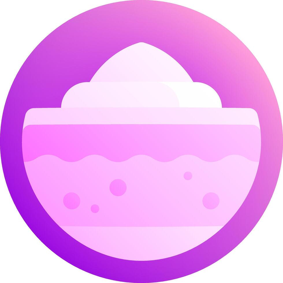 A pink and purple circle with a bowl of pudding vector