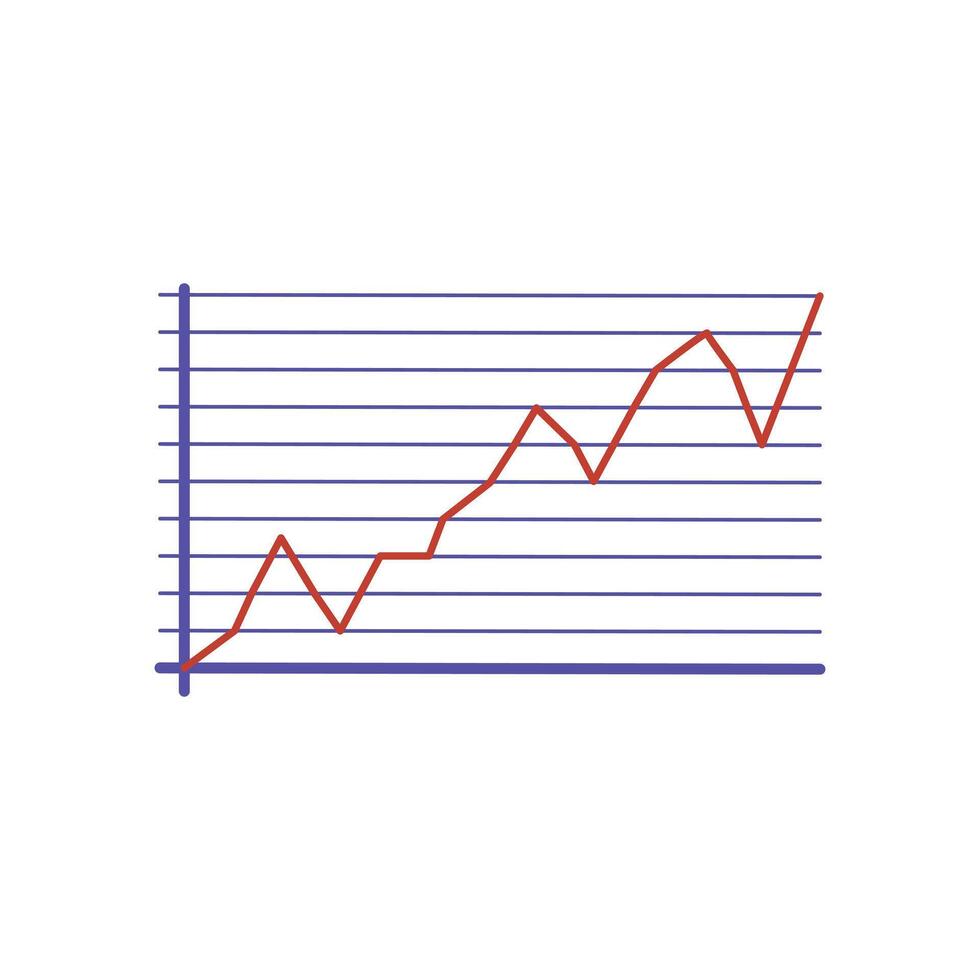 Business graph icon on background for graphic and web design. Flat color design. Creative illustration concept symbol for financial report or analysis vector