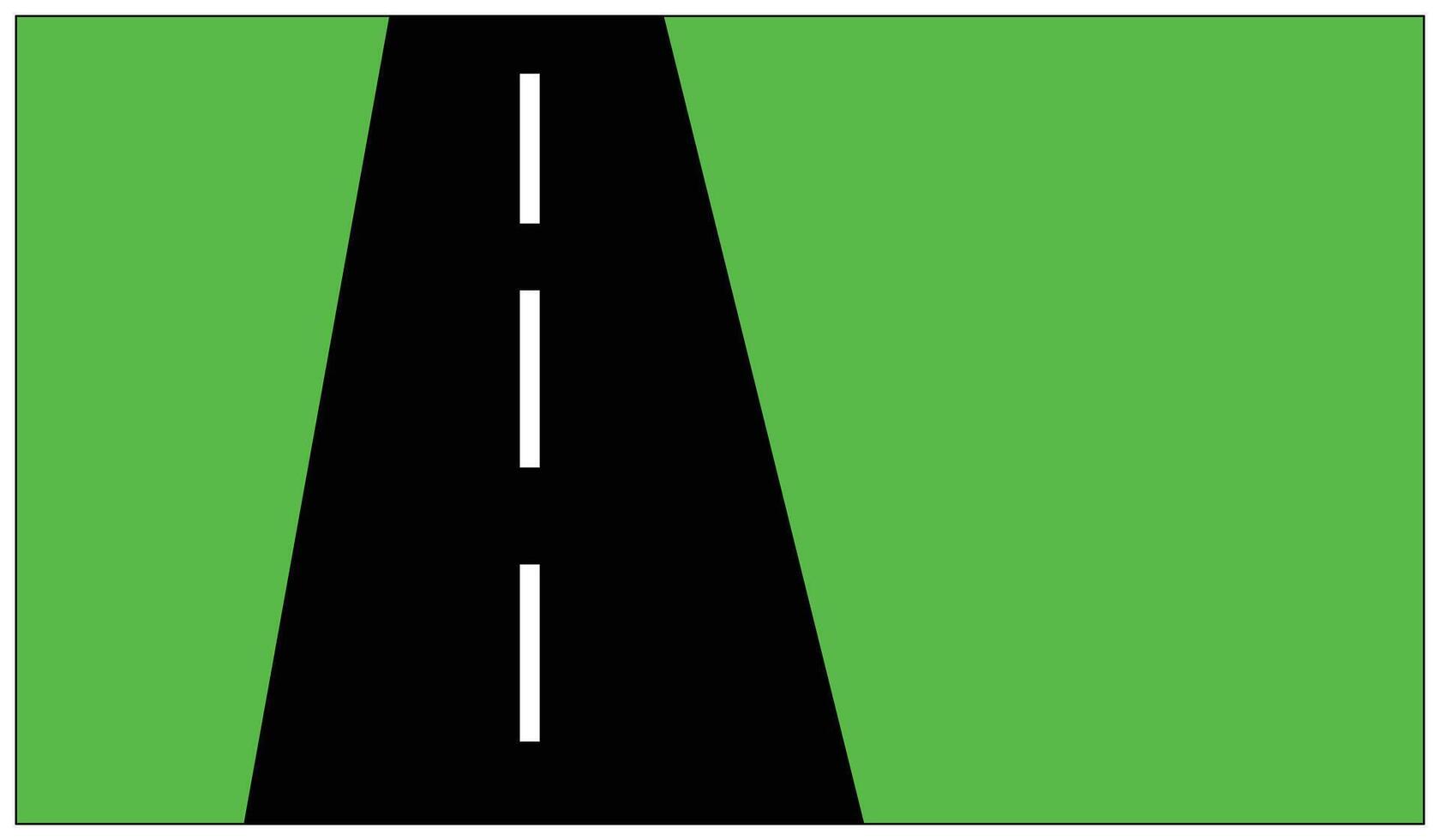 Illustration of a road on a green background with copy space. Illustration element design of highway in the middle of green meadow vector