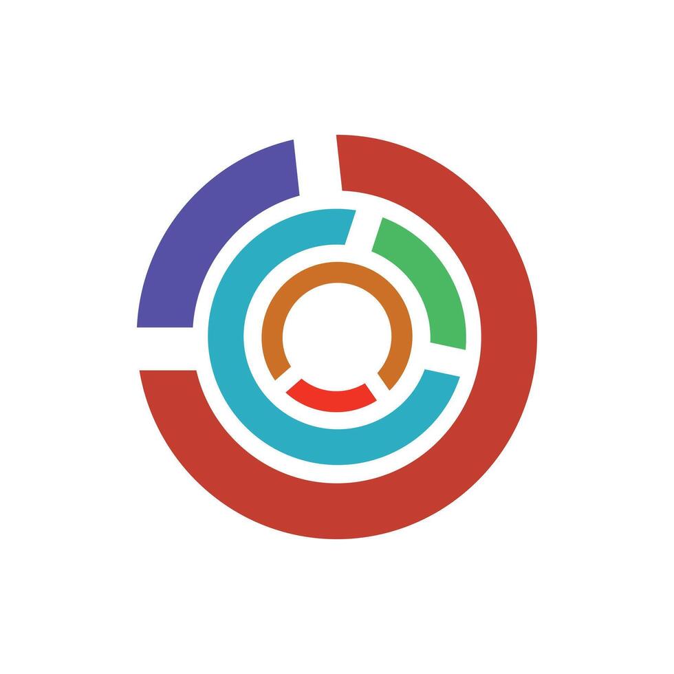 Business graph icon on background for graphic and web design. Flat color design. Creative illustration concept symbol for financial report or analysis vector