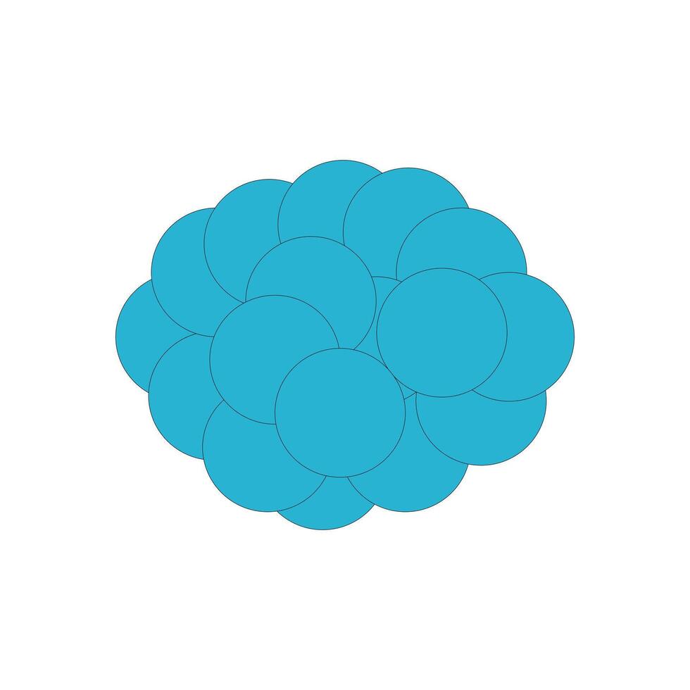 Simple blue flower icon isolated on white background. Floral design element. Clouds icon. Illustration of blue clouds, overcast clouds, weather signs that it will rain vector