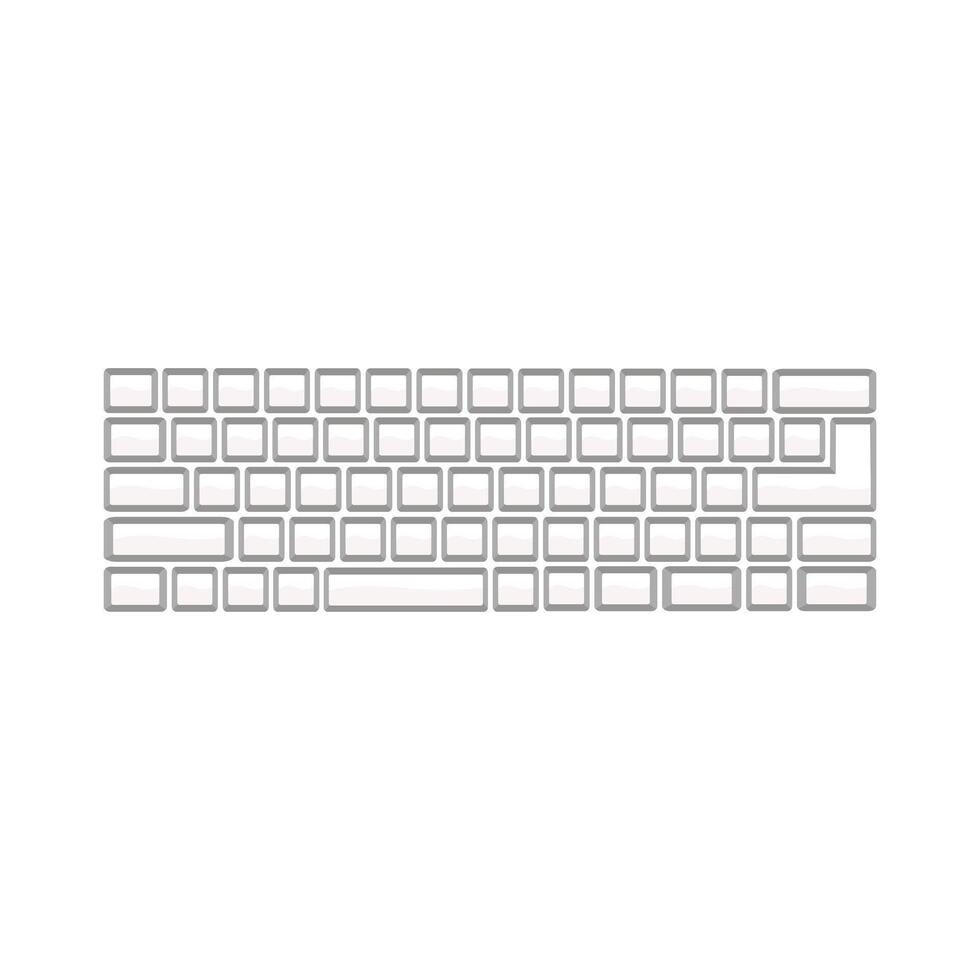 Keyboard illustration isolated on white background. Suitable for basic elements of computer text input devices, smartphones and digital technology. Qwerty keyboard layout. vector