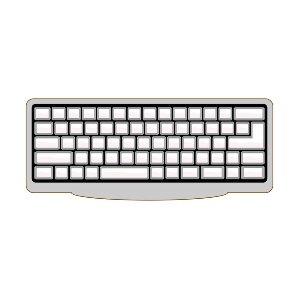 Keyboard illustration isolated on white background. Suitable for basic elements of computer text input devices, smartphones and digital technology. Qwerty keyboard layout. vector