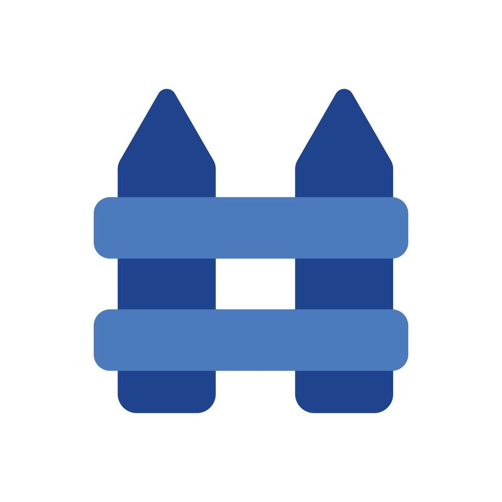 Fence icon. Flat design style eps. Blue simple fence. Design element illustration of bordered by a fence. Design element with a nature theme vector