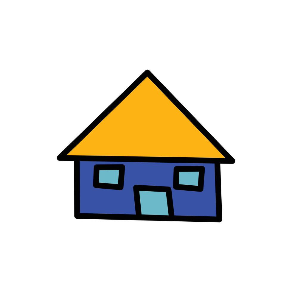 House icon in flat color style. Home illustration on white isolated background. Building business concept. Design element icon house that can be used for various illustration vector