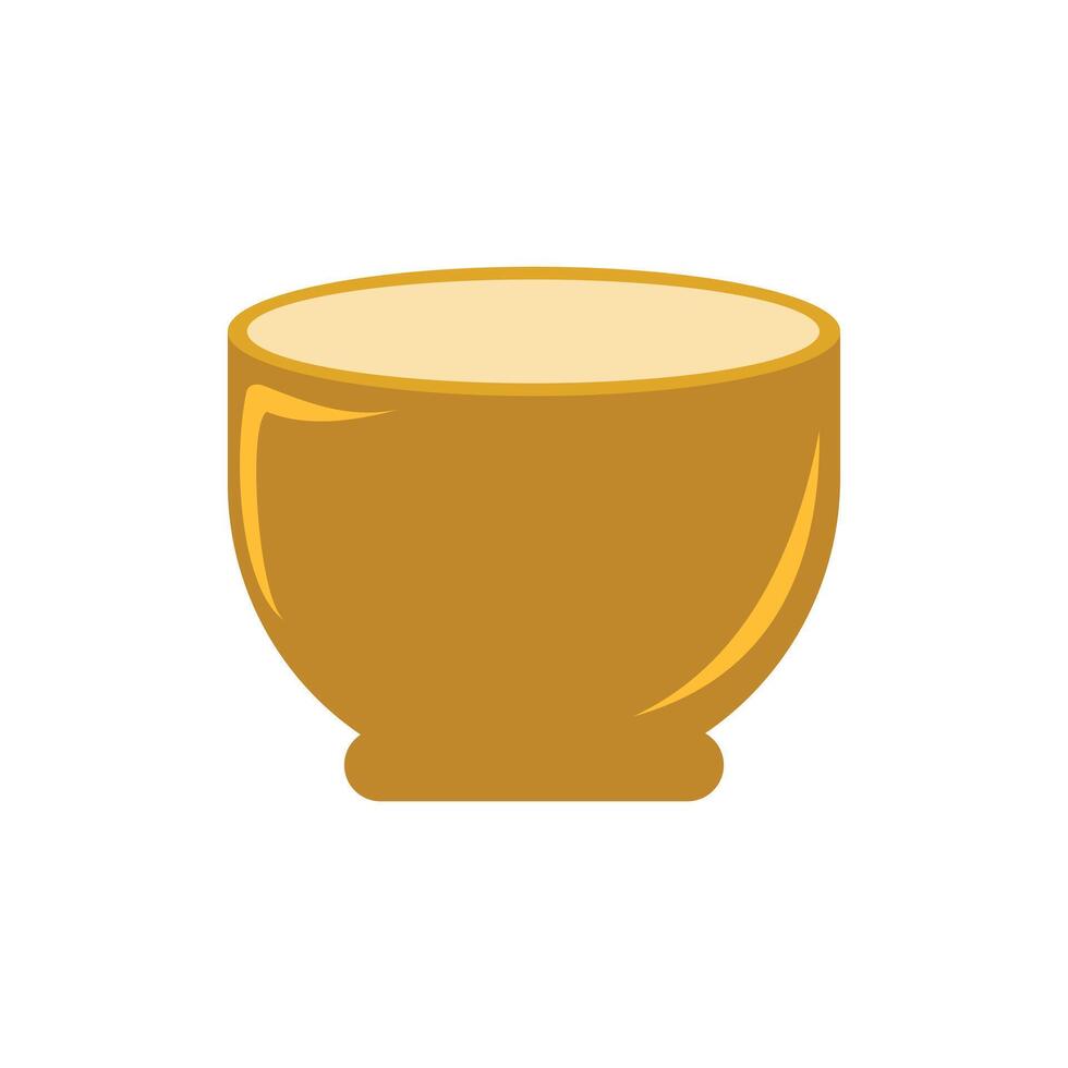 Ceramic bowl icon in flat style. Bowl illustration on white isolated background. Bowl business concept. Design element illustration of food utensil vector