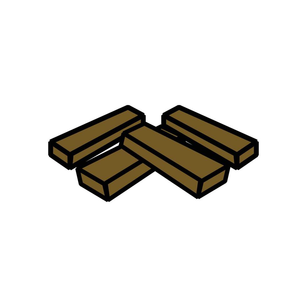 Wooden pallets icon. Isolated on white background. firewood illustration element design for camping event. Wood for campfire vector