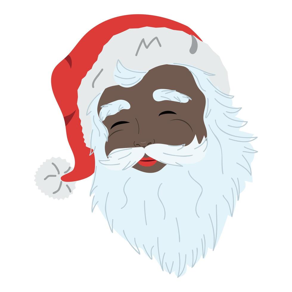 African american Santa head vector