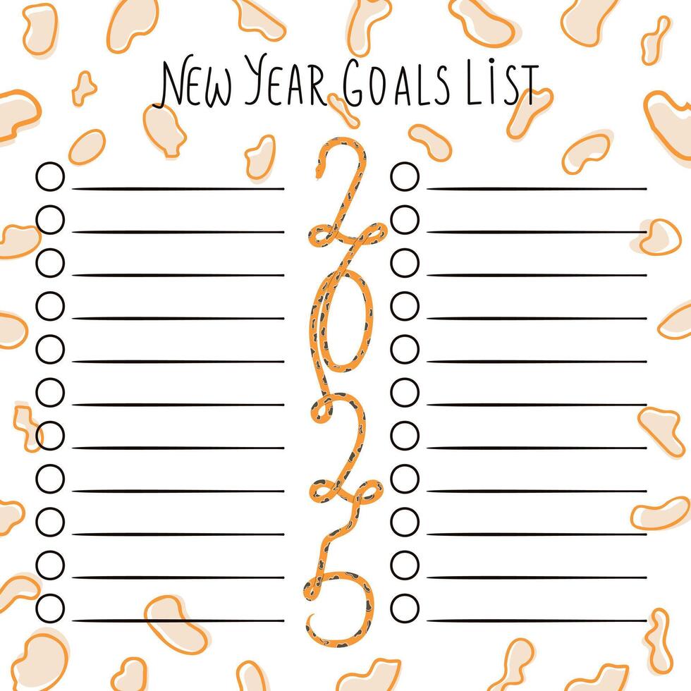List of New Year Goals 2025. 50827414 Vector Art at Vecteezy