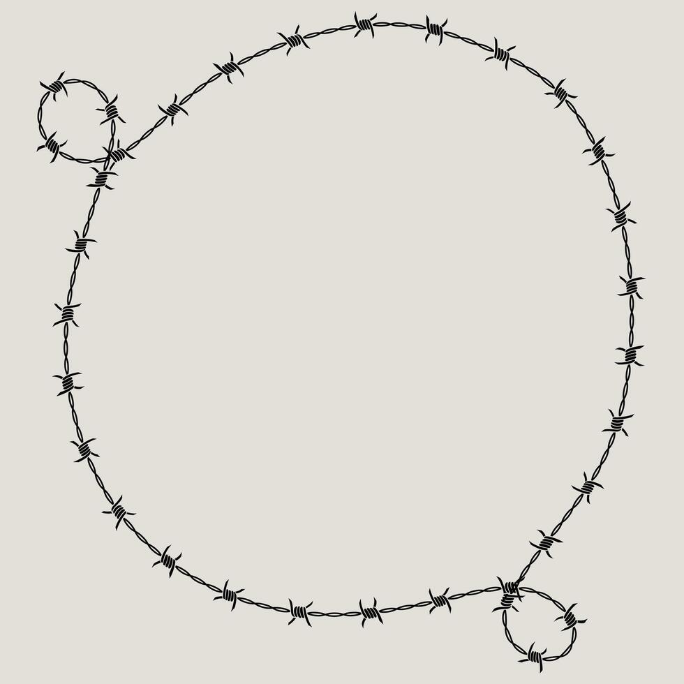 Barbed wire frame corner, coiled into circle shape with knot vector