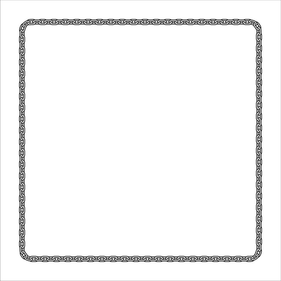 Chain frame corner, coiled into square shape. vector