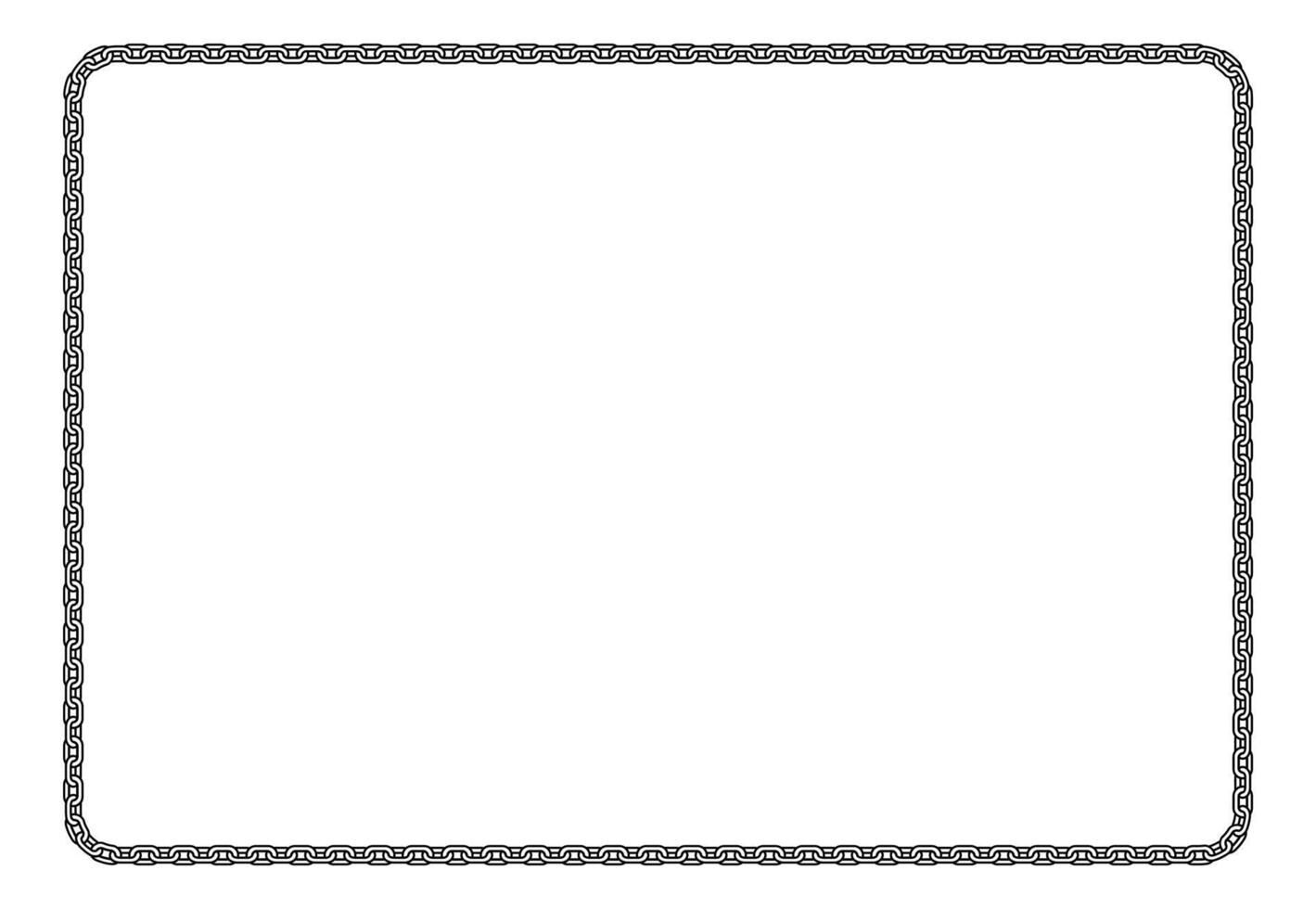 Chain frame corner, coiled into rectangle shape. vector