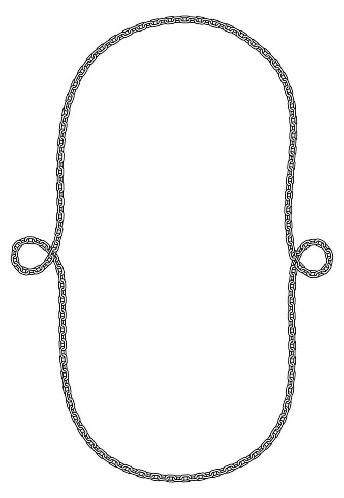 Vertical rectangle Chain frame corner. vector