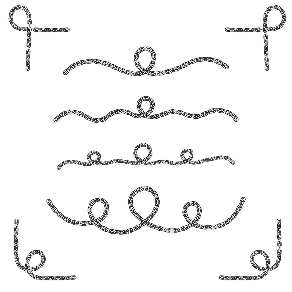 Chain divider and corner frame. vector