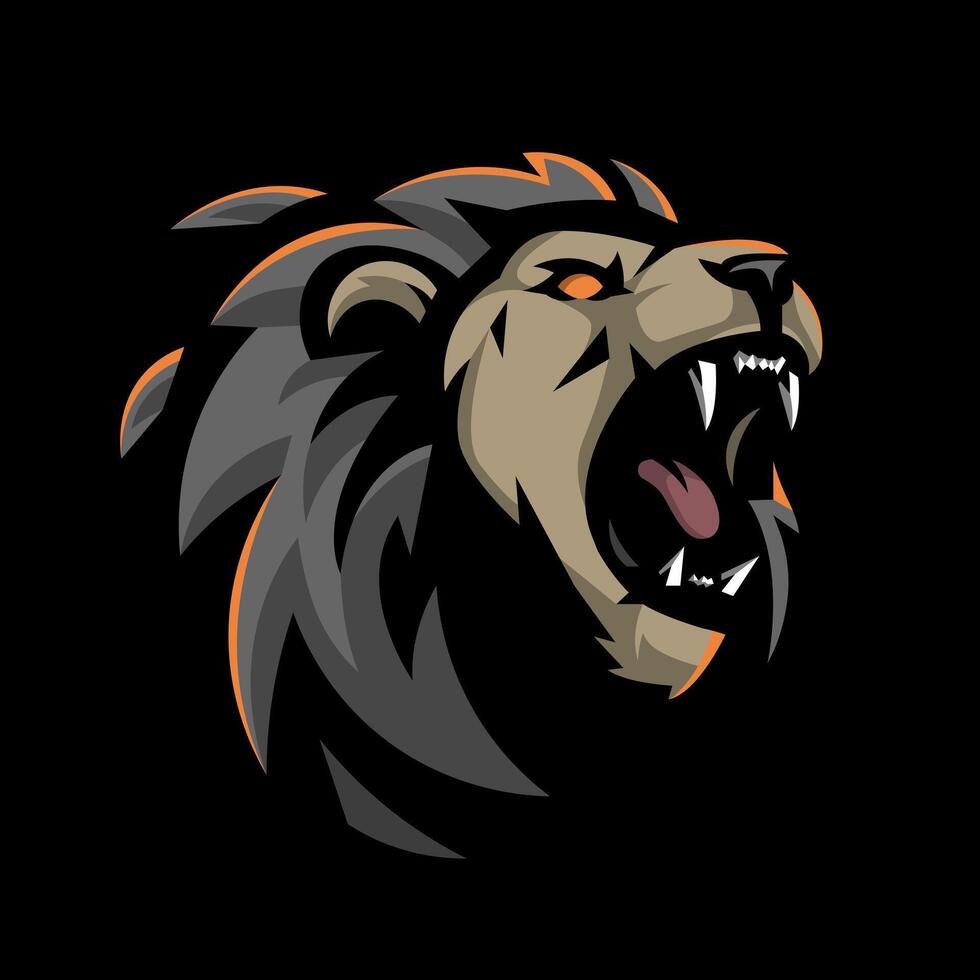 Lion Roar Mascot Logo vector