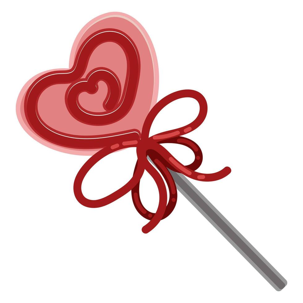 Red Heart Lollipop Love Element Illustration vector