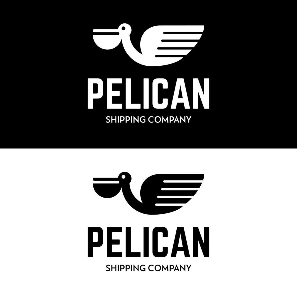 Pelican logo in simple modern style symbolizes speed strength and professionalism ideal for shipping and fishing company vector