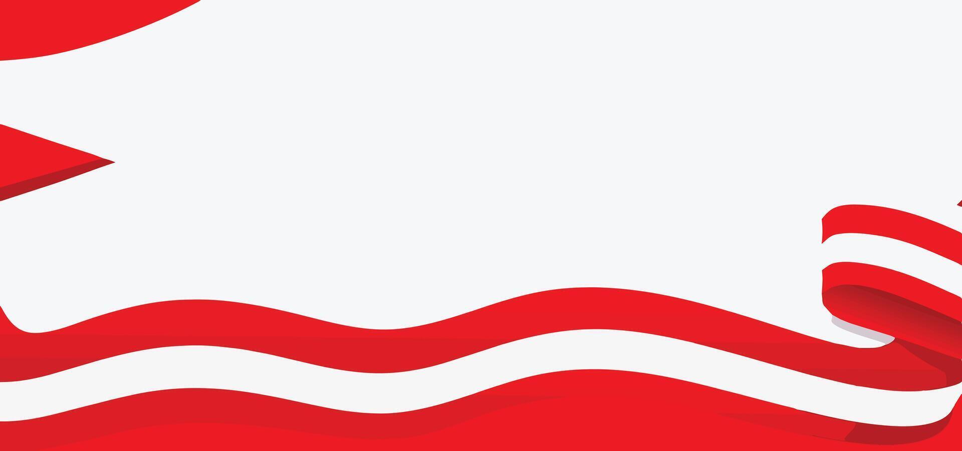 A red and white flag with a star on it vector