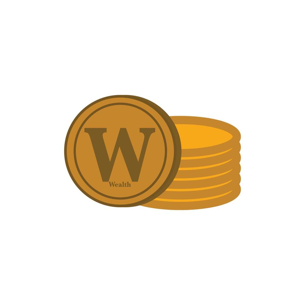 Cryptocurrency coin icon in flat color style. Money icon in flat color style. Graphic design elements illustrating wealth, finance, money and the economy vector