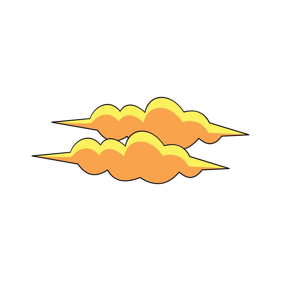 Clouds icon. Flat illustration of clouds icon for web design. Beautiful golden orange sunset cloud illustration element design. Illustration element with nature theme. vector