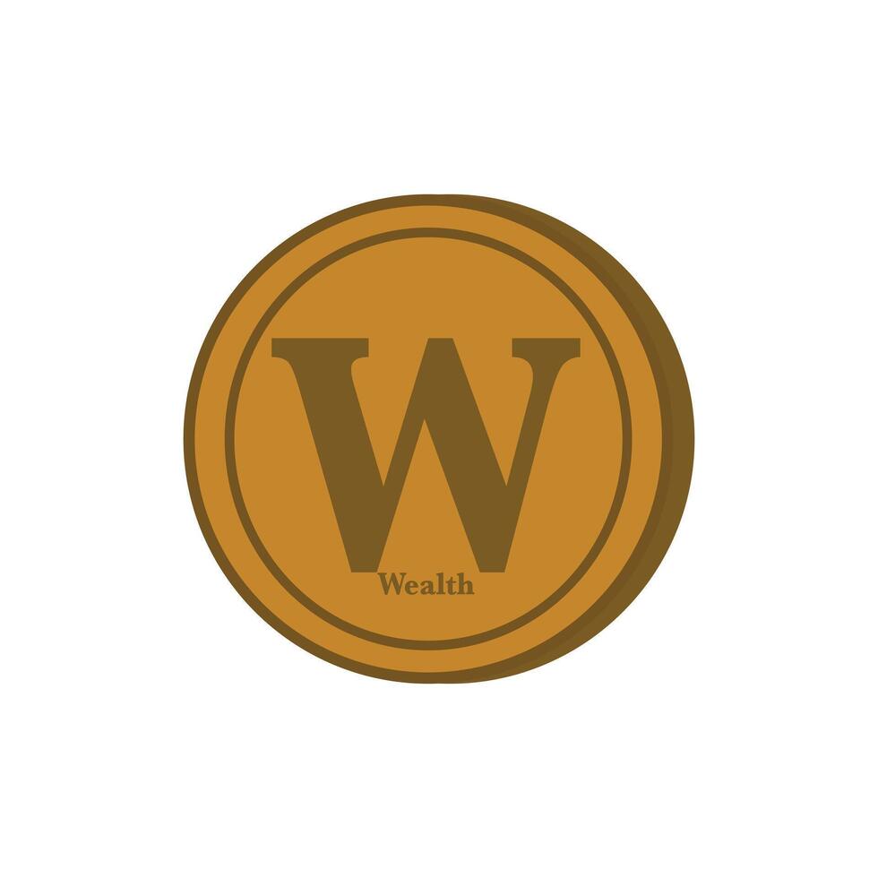 Cryptocurrency coin icon in flat color style. Money icon in flat color style. Graphic design elements illustrating wealth, finance, money and the economy vector