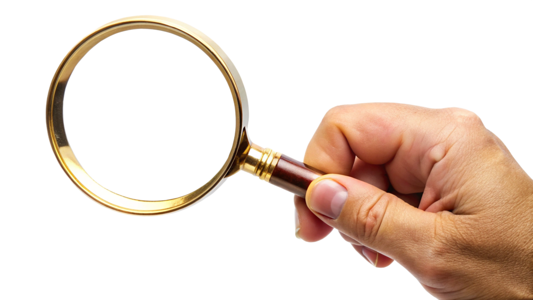Nice magnifying glass isolated on transparent background png