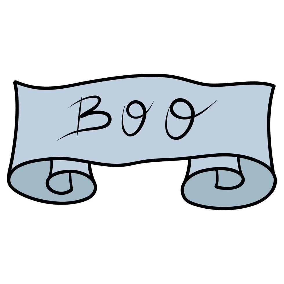 Boo ribbon illustration, boo scroll illustration vector