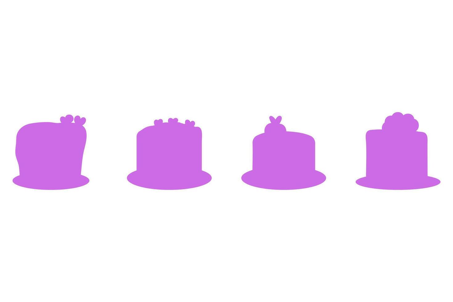 Simple birthday cake icon set vector