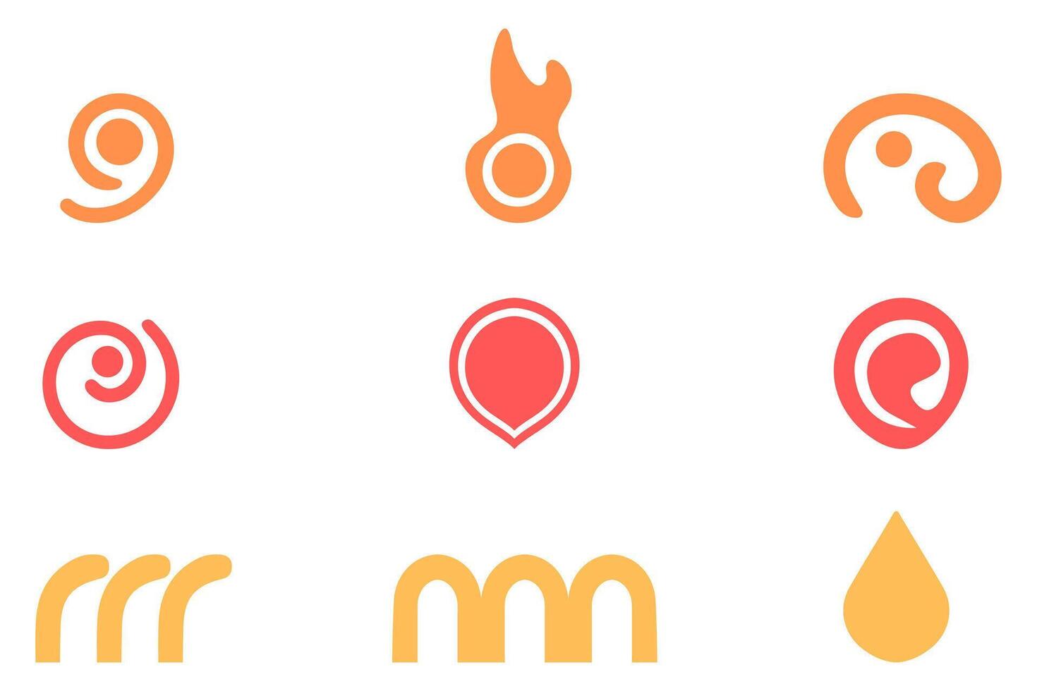 Simple abstract shape design set vector